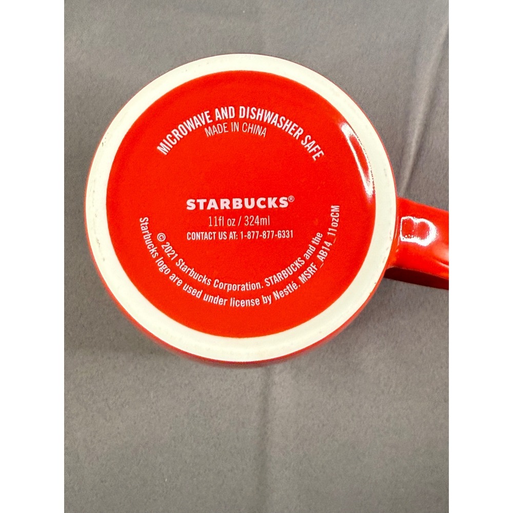 Starbucks Red Siren Coffee Mug 11oz Ceramic Cup 2021‎ Holiday Collection AB14 - Picture 2 of 10